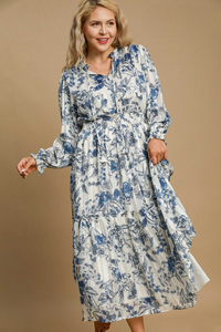 Aiden Blue Floral Maxi Dress