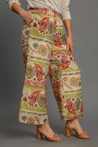 Lana Border Print Wide Leg Pants