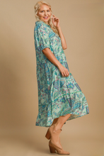 Load image into Gallery viewer, Chelsea Light Blue Mix Floral Print Midi