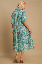 Load image into Gallery viewer, Chelsea Light Blue Mix Floral Print Midi