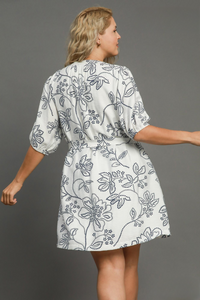 Mina Floral Print Belted Dress