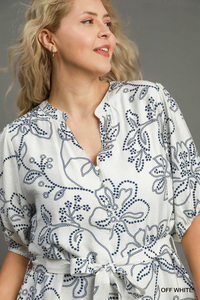 Mina Floral Print Belted Dress