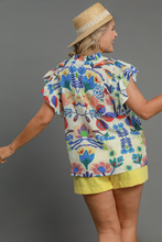 Load image into Gallery viewer, Ciara Floral Print Flutter Sleeve Top