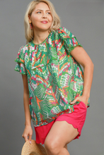 Load image into Gallery viewer, Roxie Mixed Print Ruffle Sleeve Top