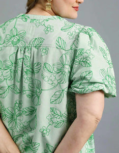Keely Embroidered Floral Print Top
