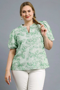 Keely Embroidered Floral Print Top