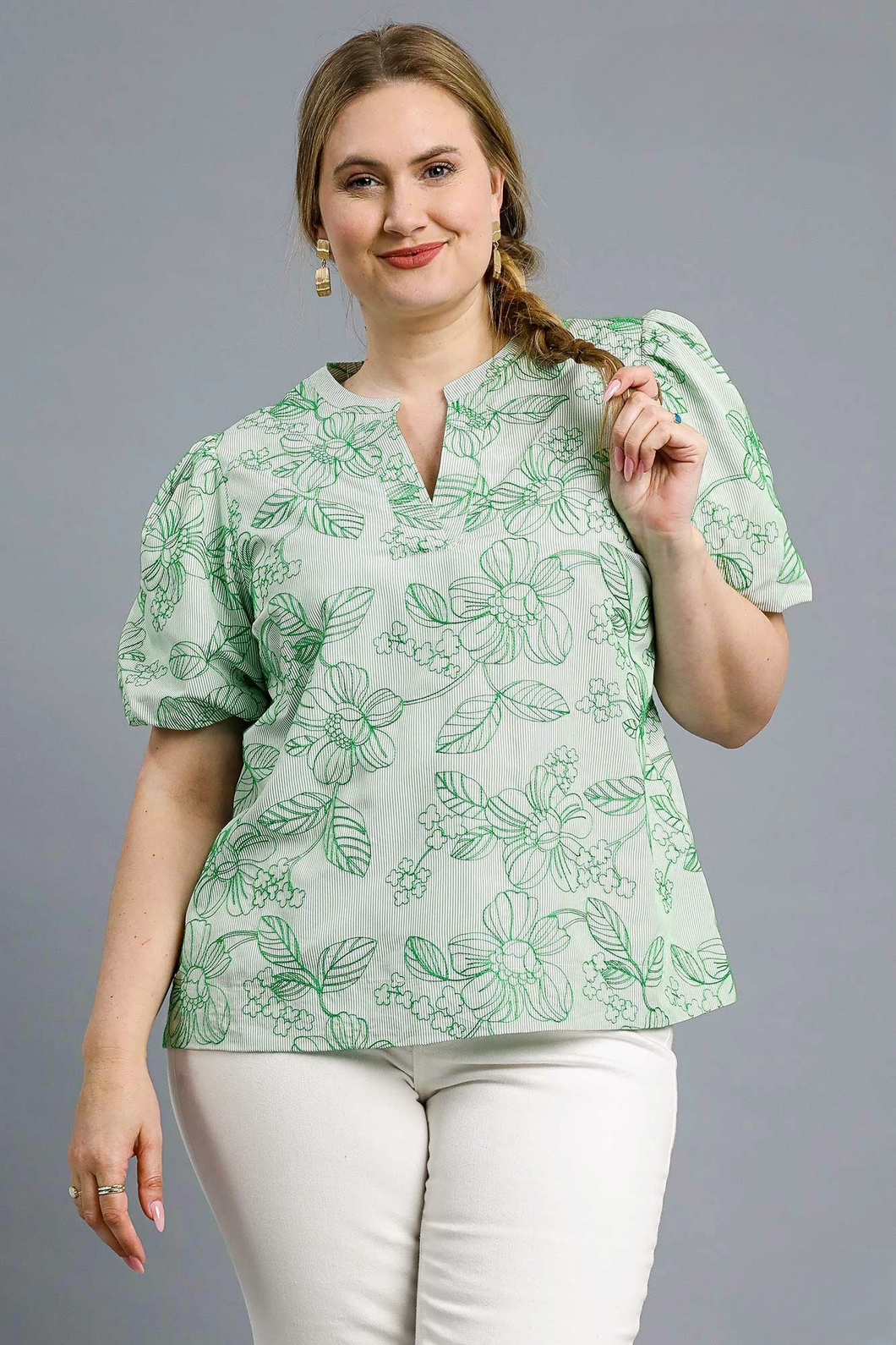 Keely Embroidered Floral Print Top