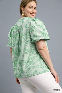 Keely Embroidered Floral Print Top