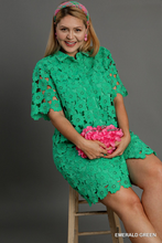 Load image into Gallery viewer, Skylar Green Floral Lace Shirt Dress