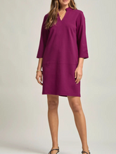 Load image into Gallery viewer, Billie Ponte Knit A-Line Dress in Merlot