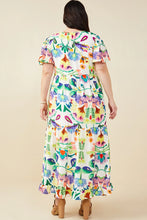 Load image into Gallery viewer, Salena Mixed Floral Print Flutter Sleeve Midi Dress