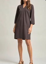 Load image into Gallery viewer, Billie Ponte Knit A-Line Dress in Chocolate