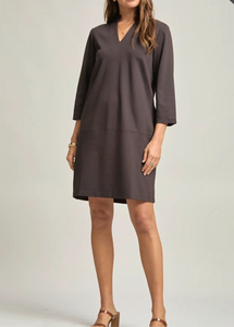 Billie Ponte Knit A-Line Dress in Chocolate