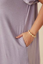 Load image into Gallery viewer, Brittany Puff Sleeve French Terry Knit Dress in Lilac
