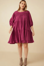 Load image into Gallery viewer, Marla Smocking Detailed Puff Sleeve Tiered Dress