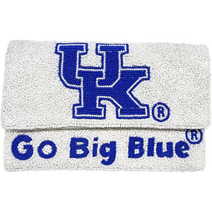 UK Go Big Blue Beaded Mini Clutch Crossbody
