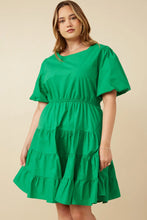 Load image into Gallery viewer, Sadie Bow Back Puff Sleeve Poplin Dress