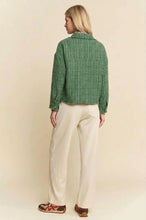 Load image into Gallery viewer, Elaine Textured Tweed Shirt Jacket in Green