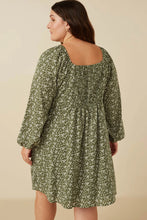 Load image into Gallery viewer, Haley Ditsy Floral Tie Front Smocked Back Dress