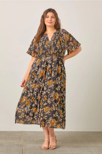 Jemma Floral Button Up Midi Dress