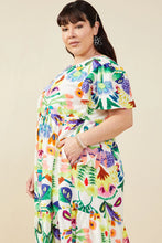 Load image into Gallery viewer, Salena Mixed Floral Print Flutter Sleeve Midi Dress