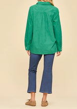 Load image into Gallery viewer, Ava Embroidered Button Up Top in Green