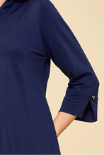 Load image into Gallery viewer, Sadie Lightweight Sun-Cool 3/4 Sleeve Top in Navy