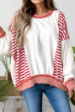 Load image into Gallery viewer, Maureen Red and White French Terry Oversized Sweatshirt