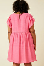 Load image into Gallery viewer, Lona Flutter Sleeve Textured Dress in Pink