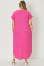 Load image into Gallery viewer, Meredith Ribbed Midi Dress in Fuchsia