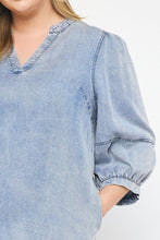 Load image into Gallery viewer, Gracie Washed Denim Shift Dress