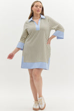 Load image into Gallery viewer, Bella Striped Collared V-Neck Dress