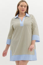 Load image into Gallery viewer, Bella Striped Collared V-Neck Dress