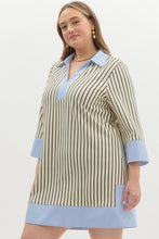 Load image into Gallery viewer, Bella Striped Collared V-Neck Dress