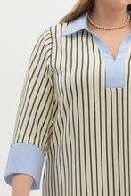 Load image into Gallery viewer, Bella Striped Collared V-Neck Dress