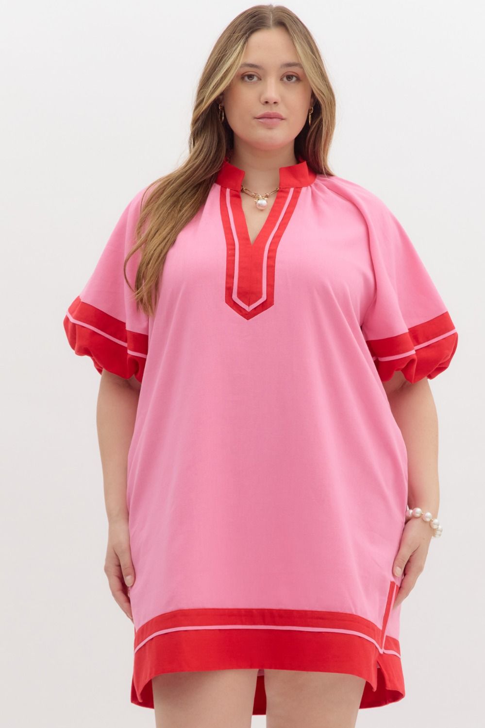 Brinley Linen Blend Colorblock Dress