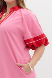 Brinley Linen Blend Colorblock Dress