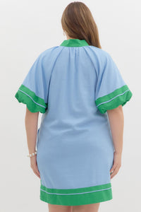 Brinley Linen Blend Colorblock Dress