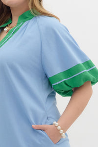 Brinley Linen Blend Colorblock Dress