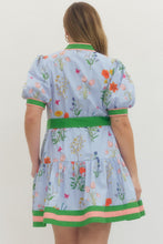 Load image into Gallery viewer, Sasha Blue Floral Belted Dress