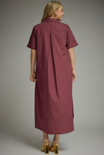 Load image into Gallery viewer, Terri Short Sleeve Green Midi Dress in Cabernet
