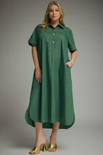 Load image into Gallery viewer, Terri Short Sleeve Green Midi Dress