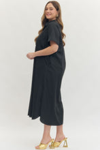Load image into Gallery viewer, Terri Short Sleeve Midi Dress in Black