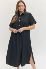 Load image into Gallery viewer, Terri Short Sleeve Midi Dress in Black