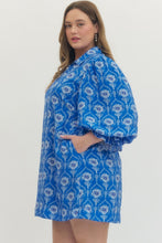 Load image into Gallery viewer, Emily Cerulean Blue Floral Dress