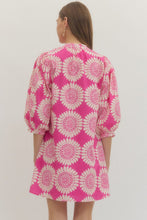 Load image into Gallery viewer, Andrea Pink Circle Print Shift Dress
