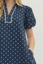 Load image into Gallery viewer, Melanie Polka Dot Puff Sleeve Dress