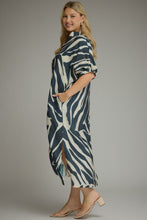 Load image into Gallery viewer, Wild About You Zebra Midi Dress