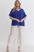 Load image into Gallery viewer, Kaylee Royal Blue V-Neck Top