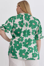 Load image into Gallery viewer, Poppy Floral Mock Neck Puff Sleeve Top